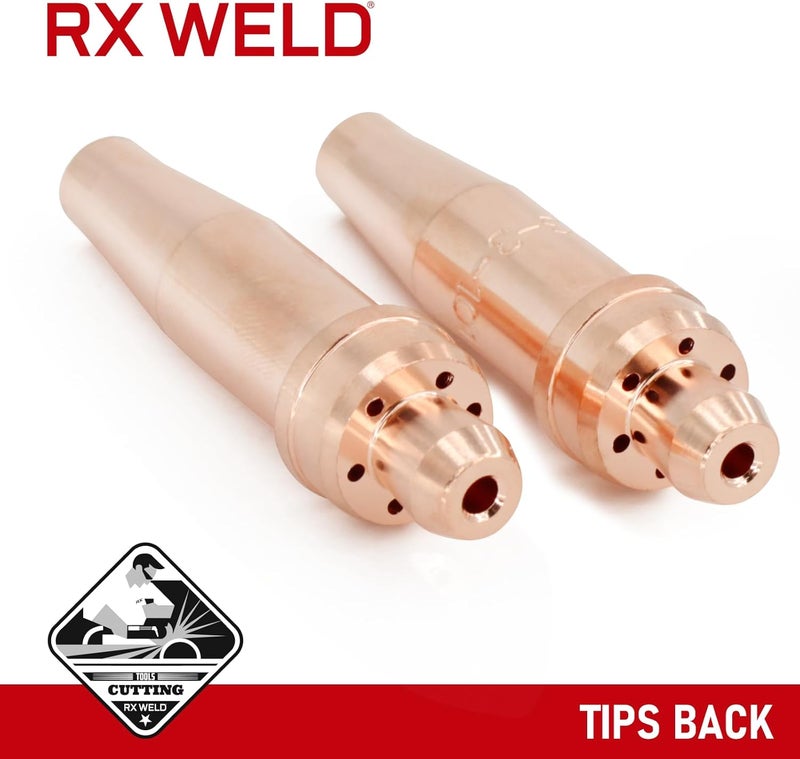 RX WELD 3-3-101 Acetylene Cutting Torch Tips, Fit V-Style Light/Medium Duty Torch - Pack of 2 (3-3-101) - Image 4